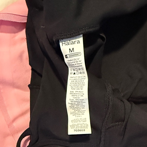 HALARA Black Sports Bra with Pink Accents - Picture 4 of 5